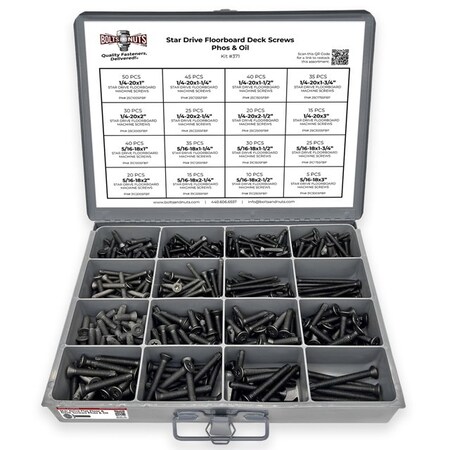 Boltsandnuts.Com Star Drive Flat Head Trailer Floorboard Deck Screws Assortment - 441 PCS Assortment Kit #371